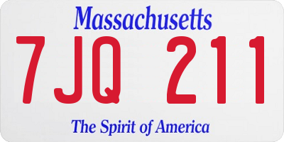 MA license plate 7JQ211