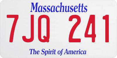 MA license plate 7JQ241