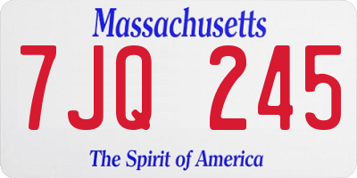 MA license plate 7JQ245