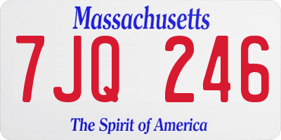MA license plate 7JQ246