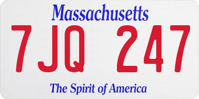 MA license plate 7JQ247