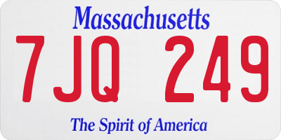 MA license plate 7JQ249