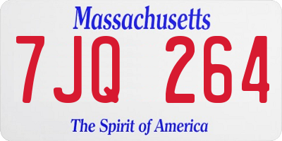 MA license plate 7JQ264