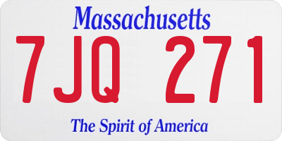 MA license plate 7JQ271