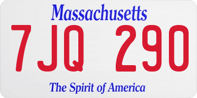 MA license plate 7JQ290