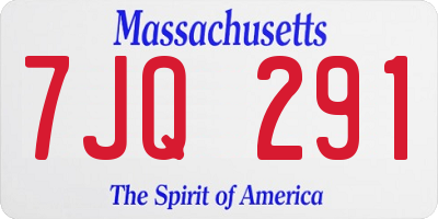 MA license plate 7JQ291