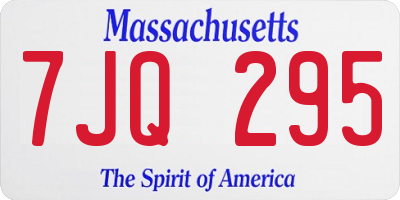 MA license plate 7JQ295