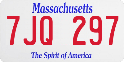MA license plate 7JQ297
