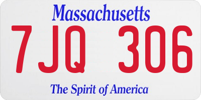 MA license plate 7JQ306