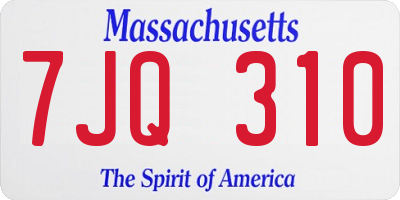 MA license plate 7JQ310