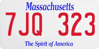 MA license plate 7JQ323
