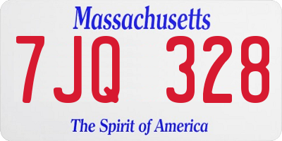 MA license plate 7JQ328