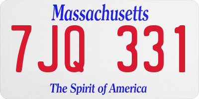 MA license plate 7JQ331