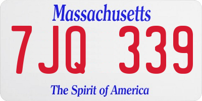 MA license plate 7JQ339