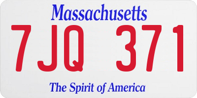 MA license plate 7JQ371