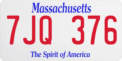 MA license plate 7JQ376