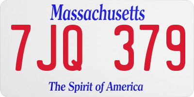 MA license plate 7JQ379