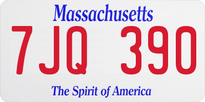 MA license plate 7JQ390