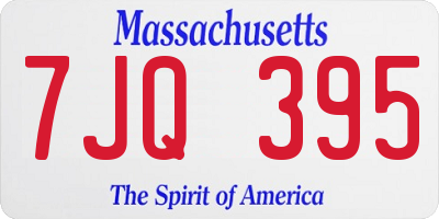 MA license plate 7JQ395