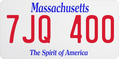 MA license plate 7JQ400