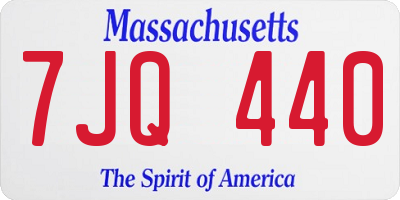 MA license plate 7JQ440