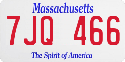 MA license plate 7JQ466