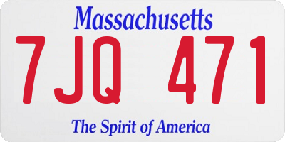 MA license plate 7JQ471