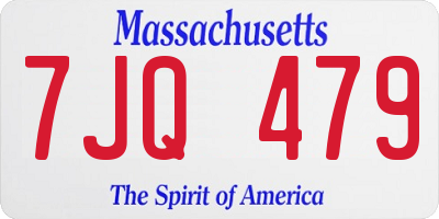 MA license plate 7JQ479