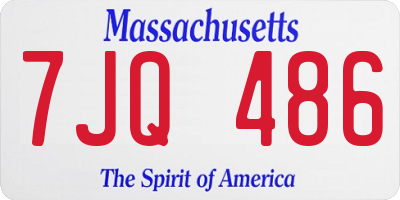 MA license plate 7JQ486