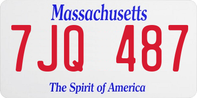 MA license plate 7JQ487