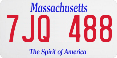 MA license plate 7JQ488