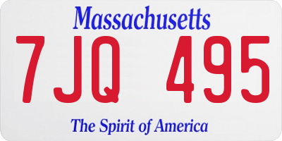 MA license plate 7JQ495