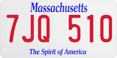 MA license plate 7JQ510