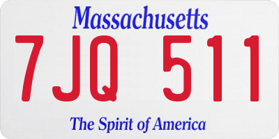 MA license plate 7JQ511