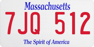 MA license plate 7JQ512