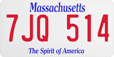 MA license plate 7JQ514