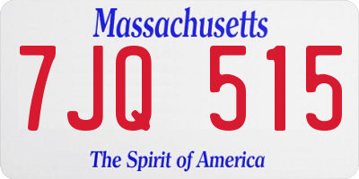 MA license plate 7JQ515