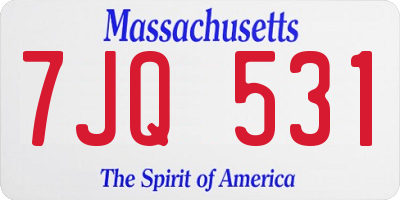 MA license plate 7JQ531