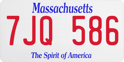 MA license plate 7JQ586