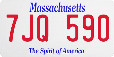 MA license plate 7JQ590