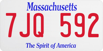 MA license plate 7JQ592