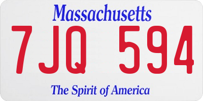 MA license plate 7JQ594