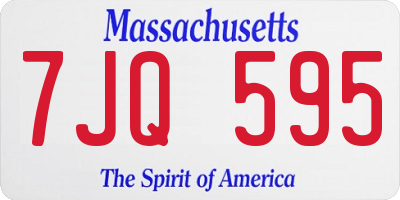 MA license plate 7JQ595