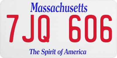 MA license plate 7JQ606