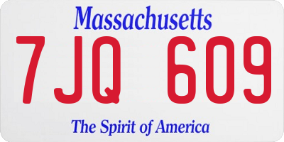 MA license plate 7JQ609