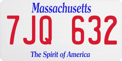 MA license plate 7JQ632