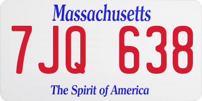 MA license plate 7JQ638