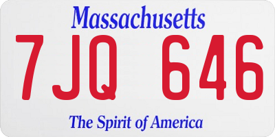 MA license plate 7JQ646