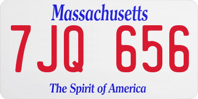 MA license plate 7JQ656