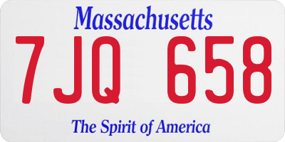 MA license plate 7JQ658